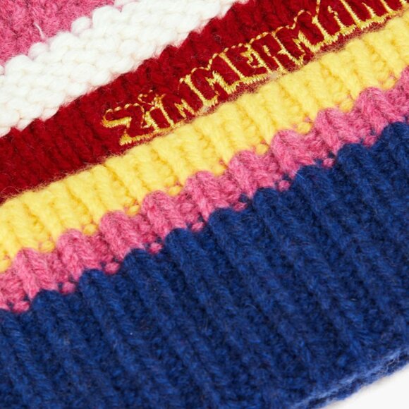 ZIMMERMANN Ribbed striped merino wool and cottonbblend beanie main image 7